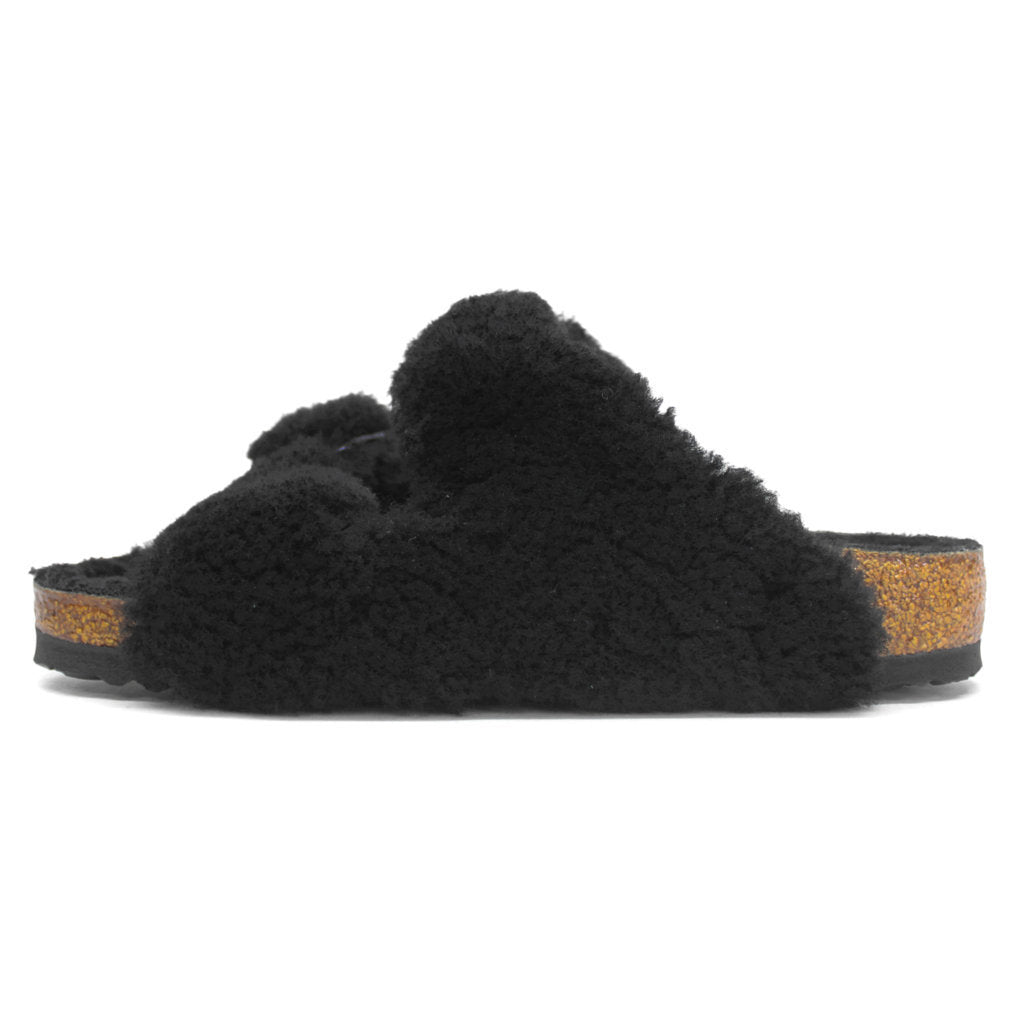 Birkenstock Arizona Big Buckle Fur Unisex Sandals#color_teddy black