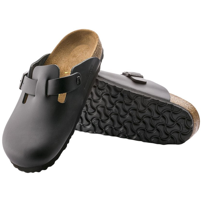 Birkenstock Boston Leather Unisex Sandals#color_black
