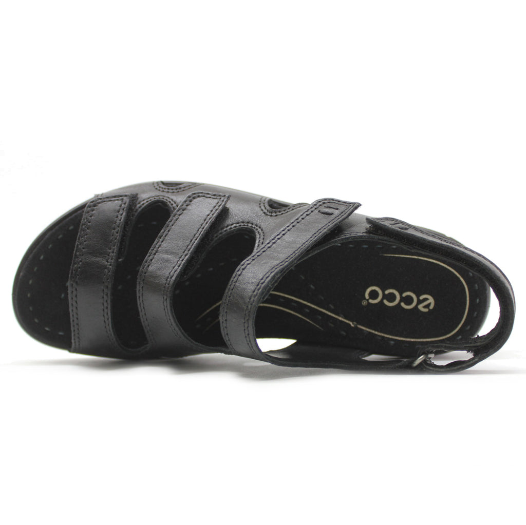 Ecco Womens Ecco Babett Sandal 3 Strap Leather Black Sandals